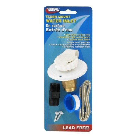 Valterra WATER INLET, 2-3/4IN METAL FLANGE, WHITE, LEAD-FREE, CARDED A01-0171LFVP